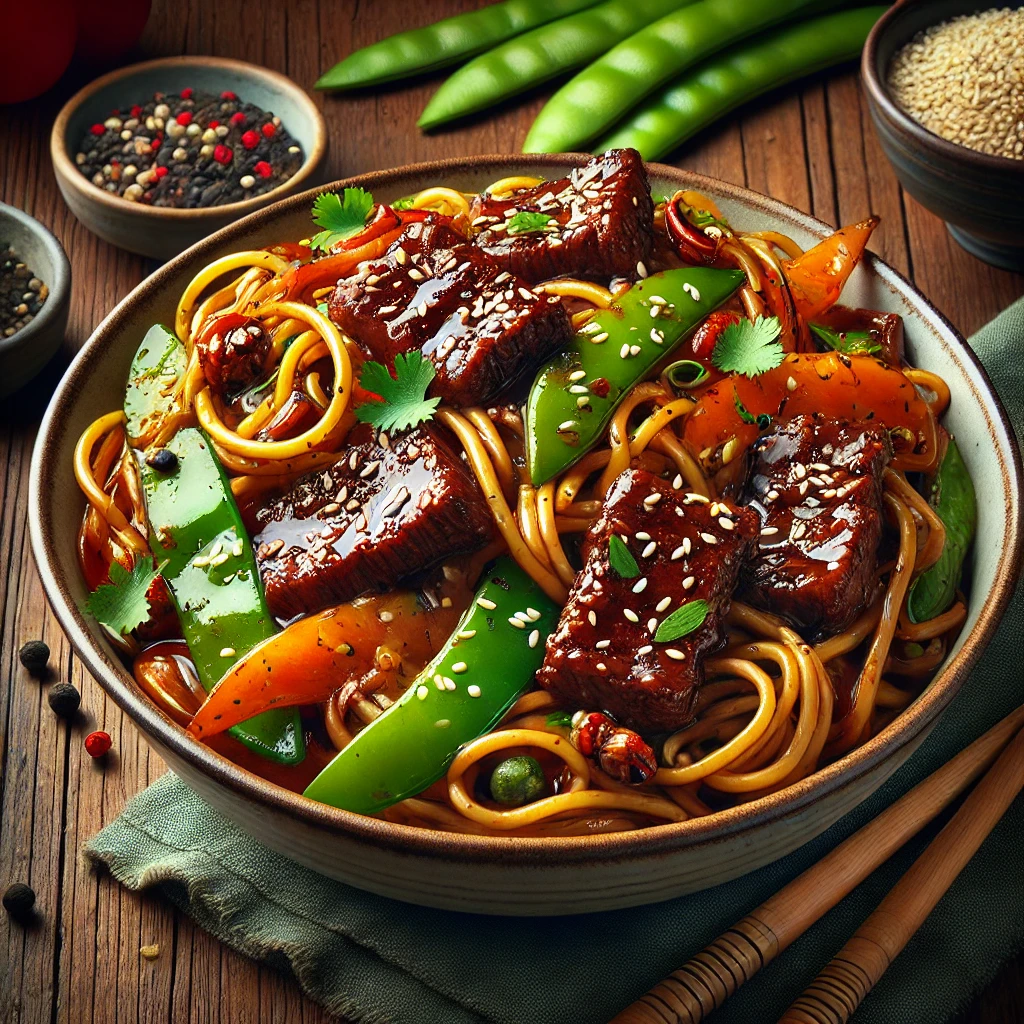 Sticky Beef Noodles