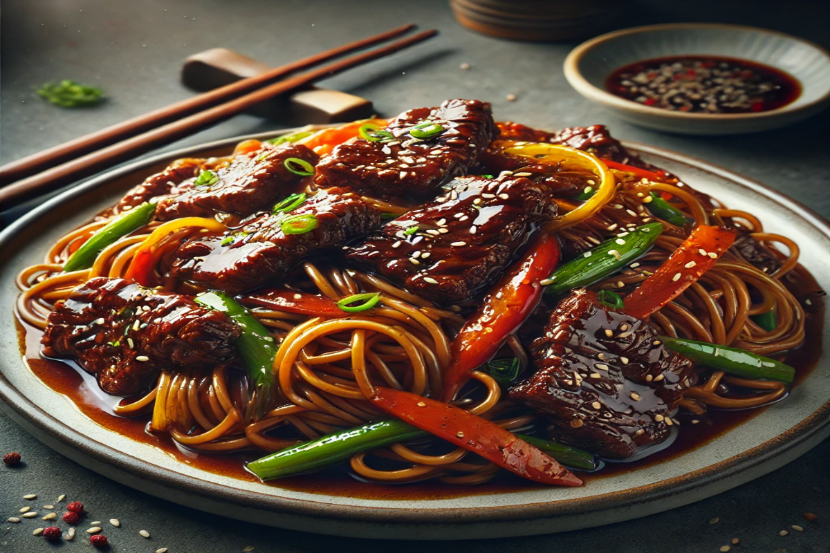 Sticky Beef Noodles