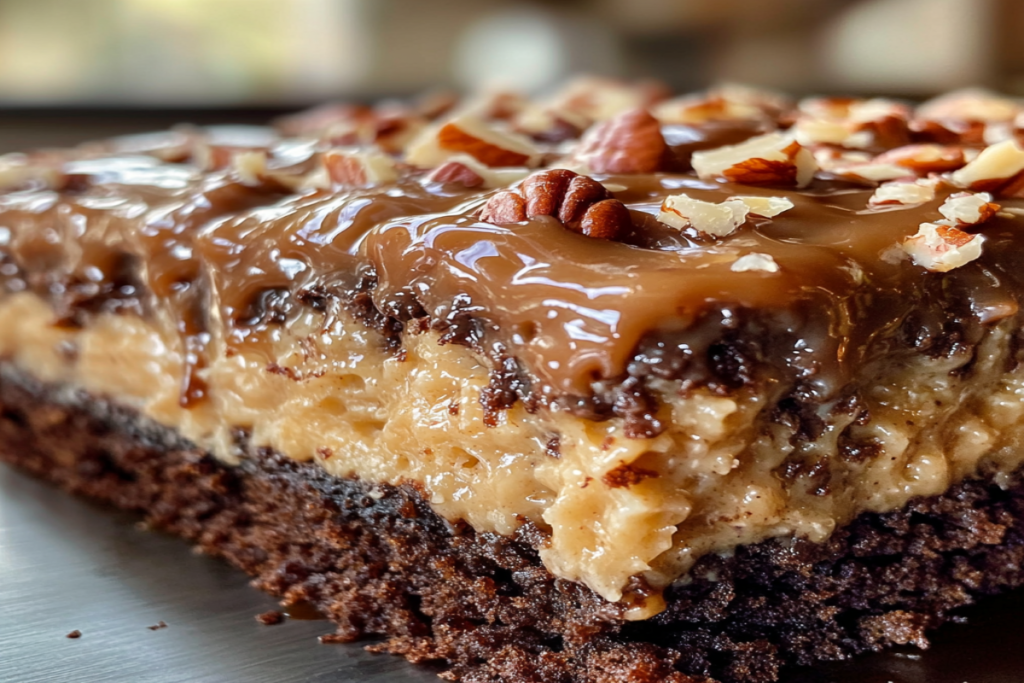 German Chocolate Poke Cake