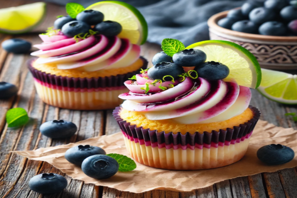 Blueberry Lime Cheesecake Cupcakes