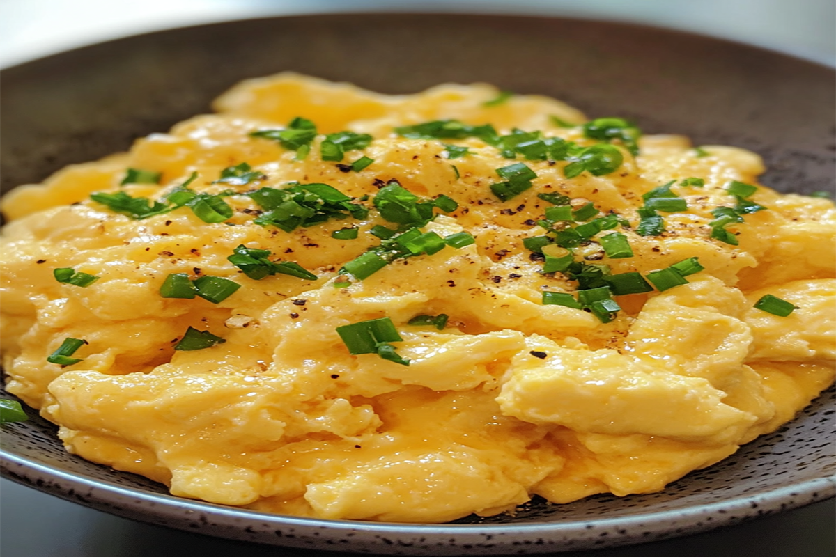 What is the secret ingredient to add to scrambled eggs?