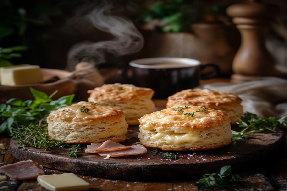 HAM AND CHEESE BUTTER SWIM BISCUITS