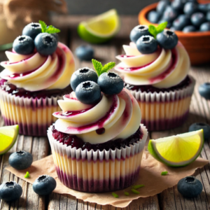 Blueberry Lime Cheesecake Cupcakes