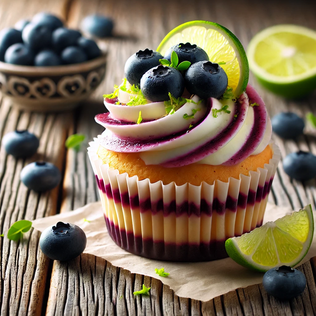 Blueberry Lime Cheesecake Cupcakes