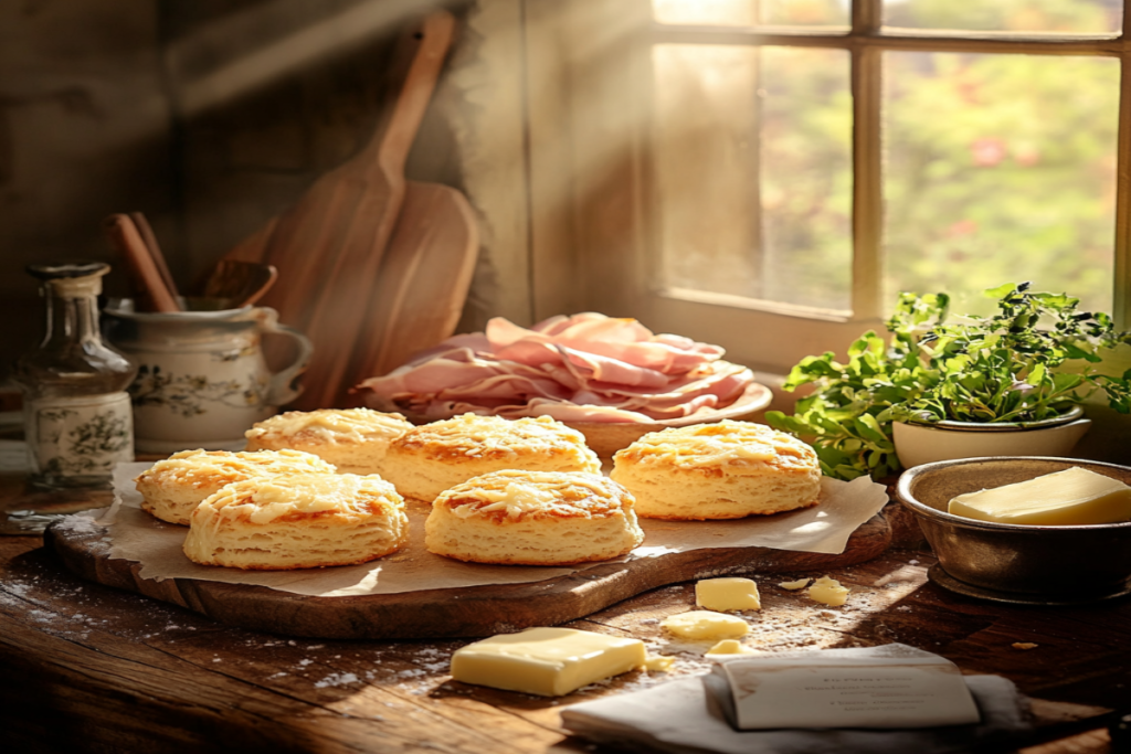 Ham and cheese butter swim biscuits recipe
