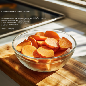 Why do you soak sweet potatoes before baking?