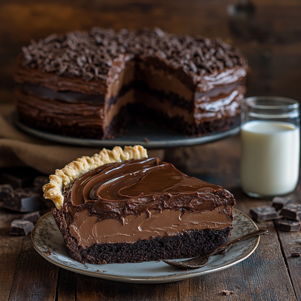 What is the difference between chocolate pie and chocolate cake?