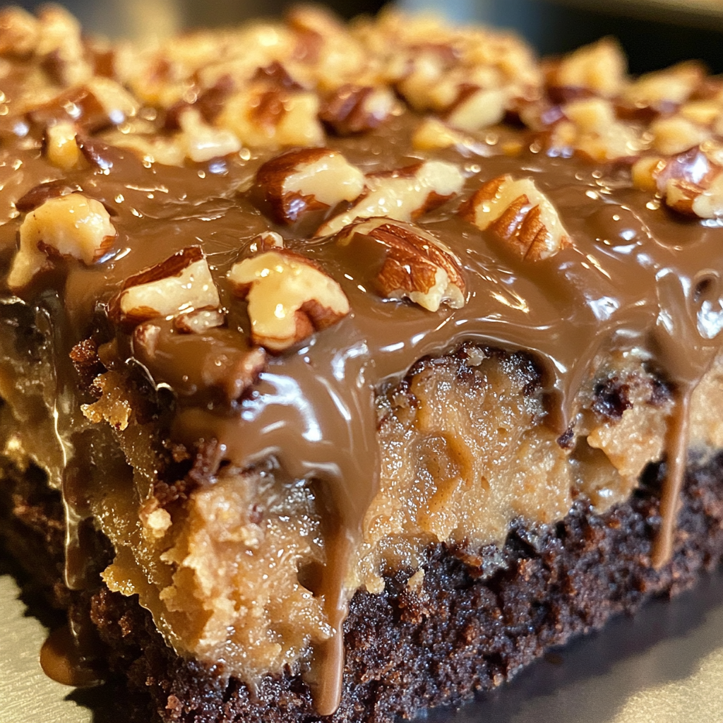 German Chocolate Poke Cake