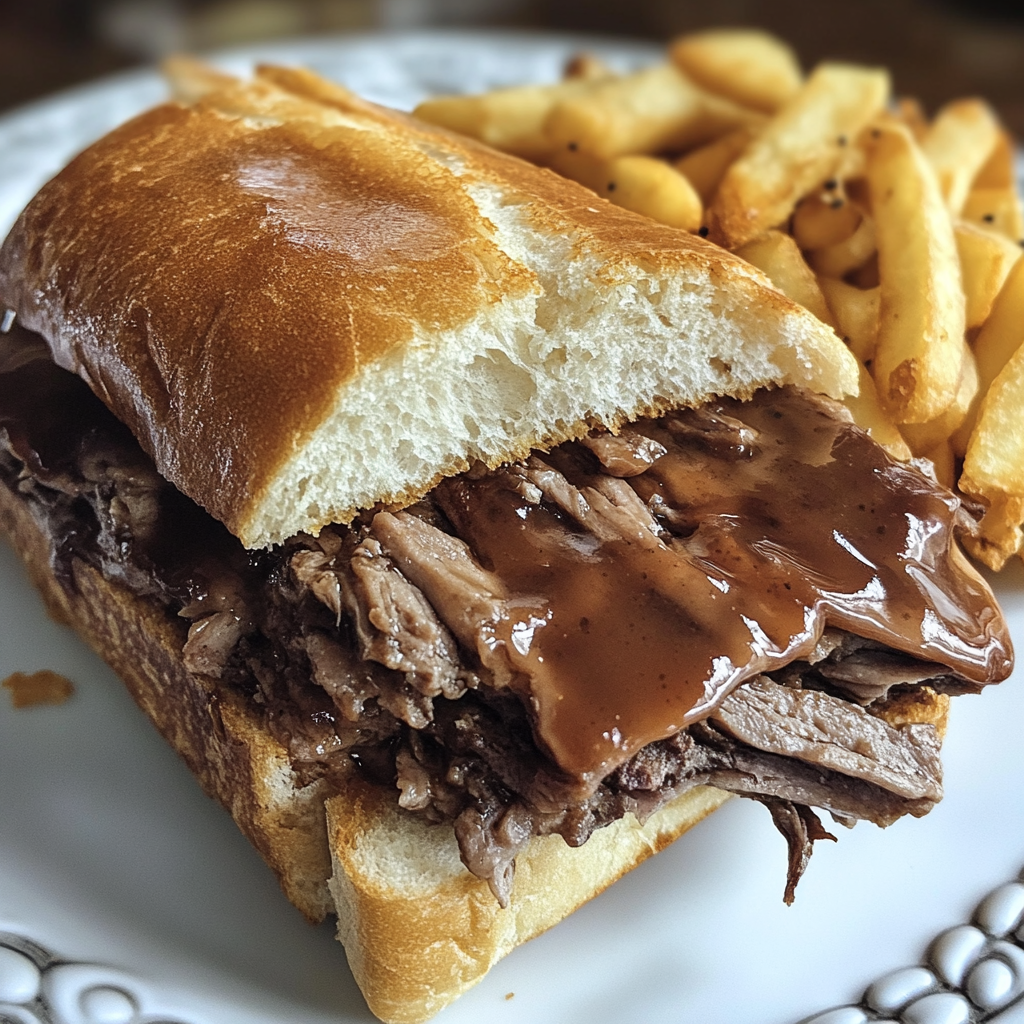 What is a French dip sandwich made of?